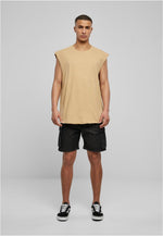 Urban Classics Open Edge Sleeveless T-Shirt Union Beige