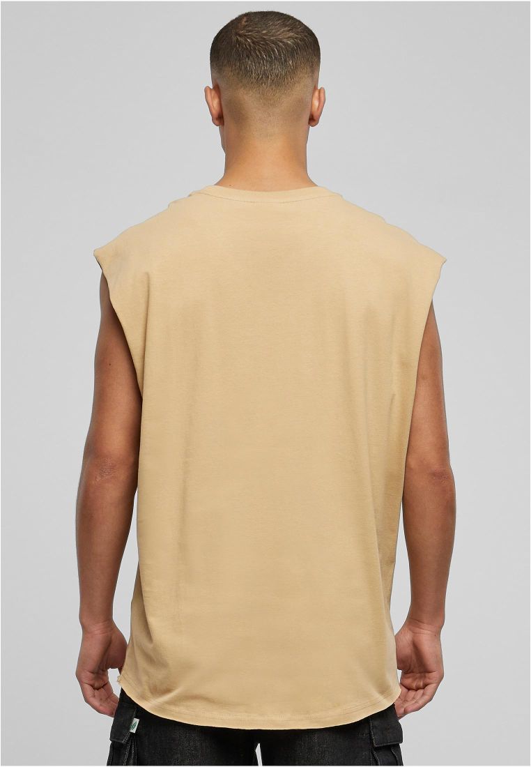 Urban Classics Open Edge Sleeveless T-Shirt Union Beige