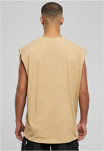 Urban Classics Open Edge Sleeveless T-Shirt Union Beige