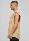 Urban Classics Open Edge Sleeveless T-Shirt Union Beige