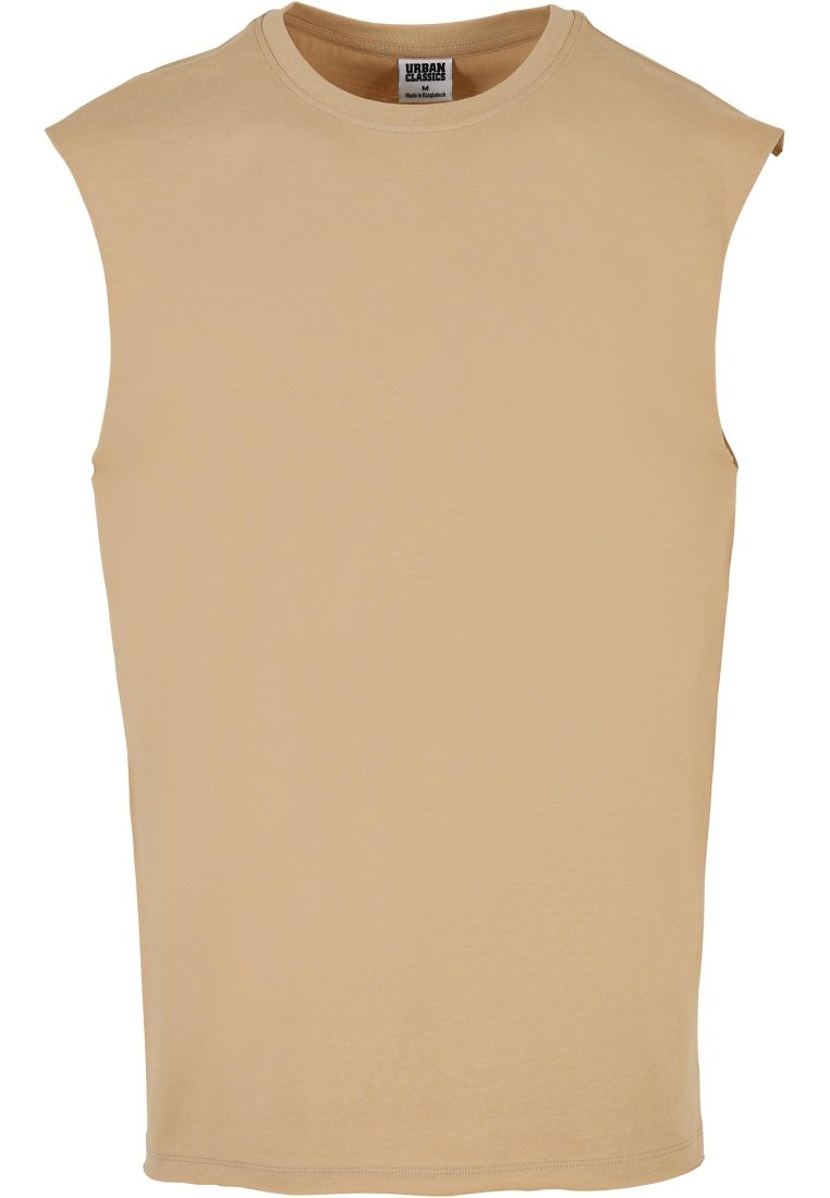 Urban Classics Open Edge Sleeveless T-Shirt Union Beige