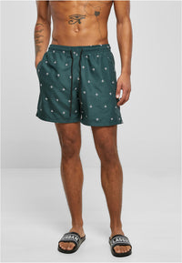 Urban Classics Embroidery Swimshorts Anchor Bottlegreen