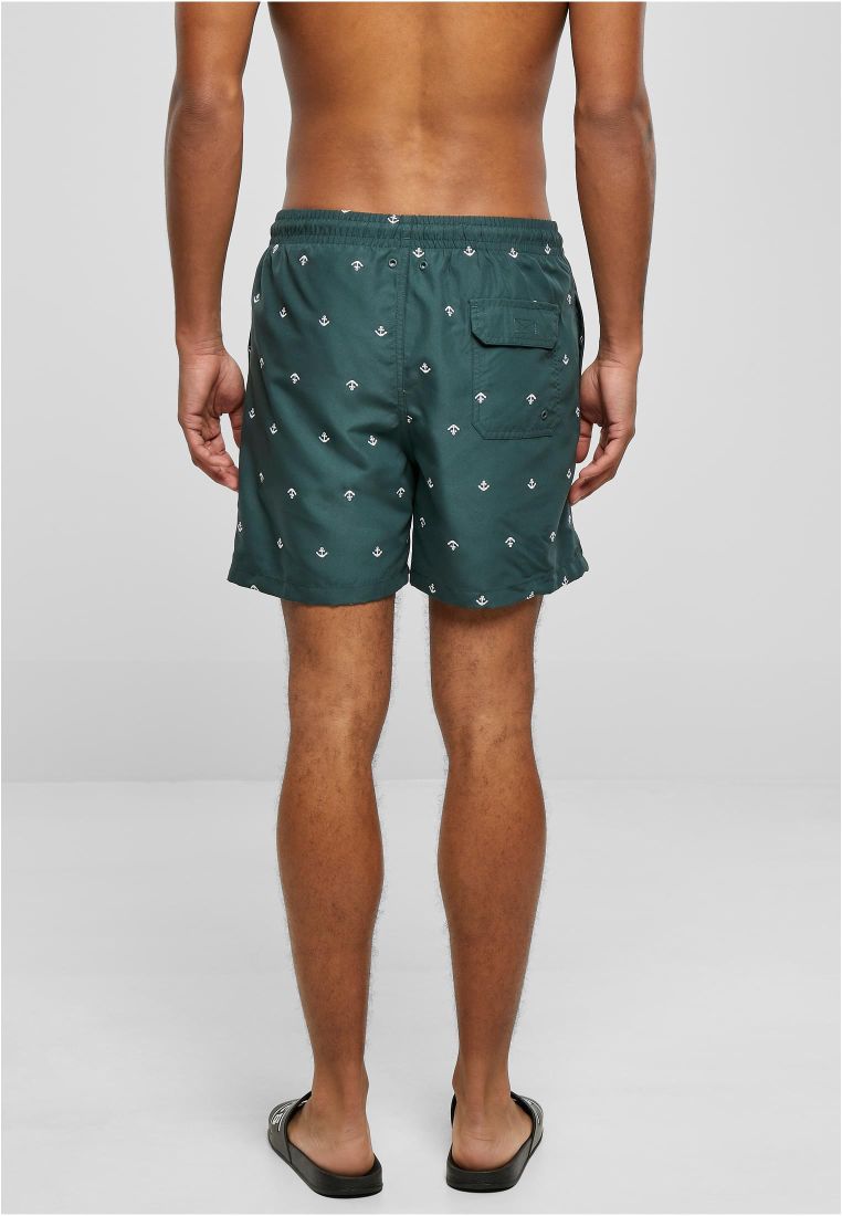 Urban Classics Embroidery Swimshorts Anchor Bottlegreen