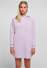 Urban Classics Ladies Organic Oversized Terry Hoody Dress Lilac