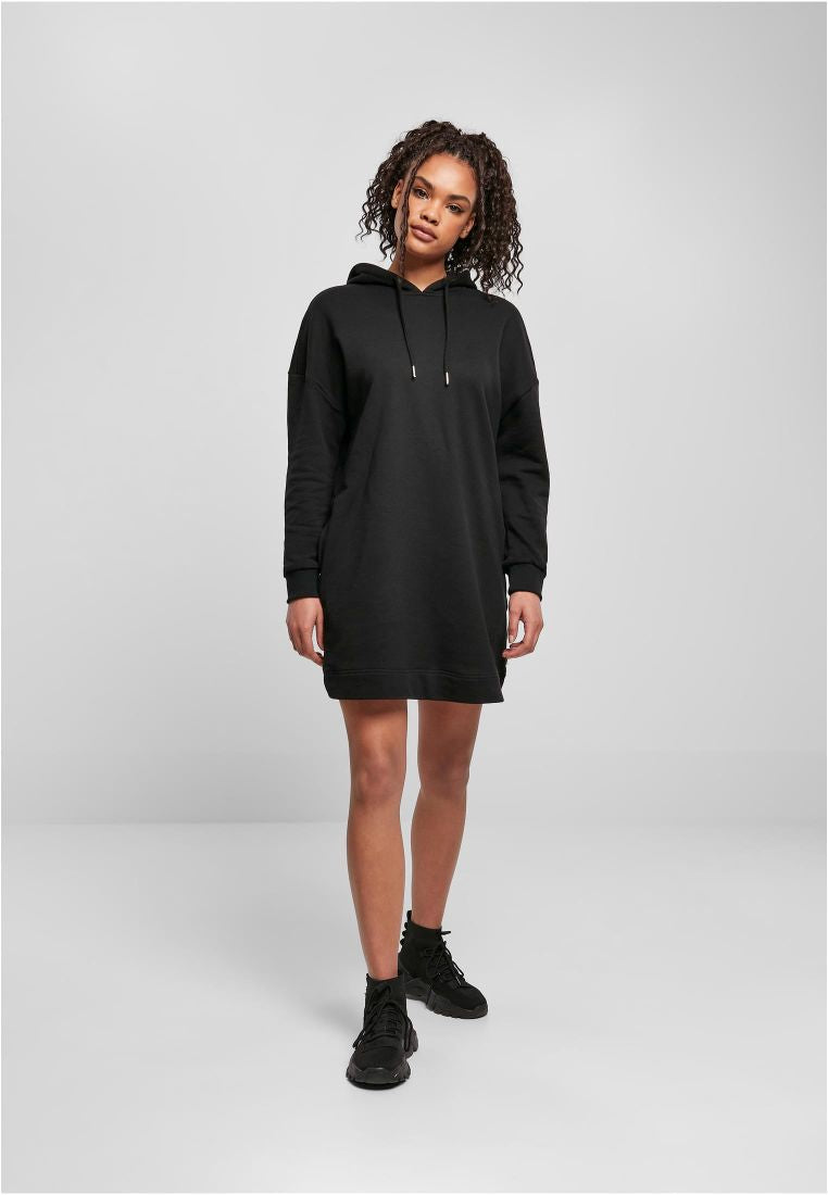 Urban Classics Ladies Organic Oversized Terry Hoody Dress Black