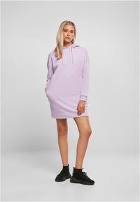 Urban Classics Ladies Organic Oversized Terry Hoody Dress Lilac