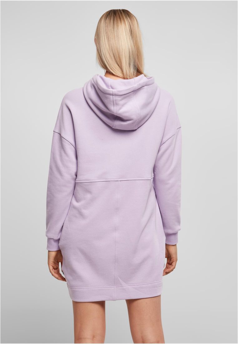 Urban Classics Ladies Organic Oversized Terry Hoody Dress Lilac