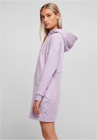 Urban Classics Ladies Organic Oversized Terry Hoody Dress Lilac