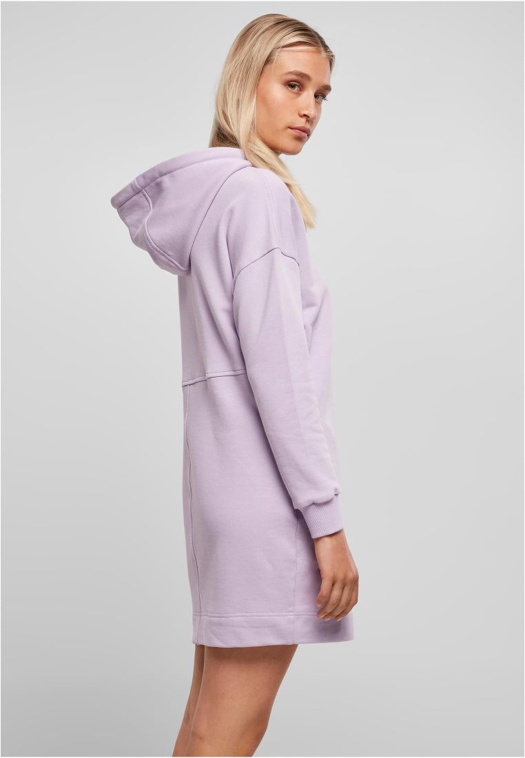 Urban Classics Ladies Organic Oversized Terry Hoody Dress Lilac