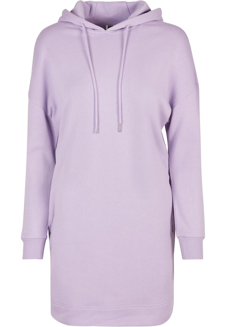 Urban Classics Ladies Organic Oversized Terry Hoody Dress Lilac