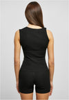 Urban Classics Ladies Rip Knit Asymmetric Top Black