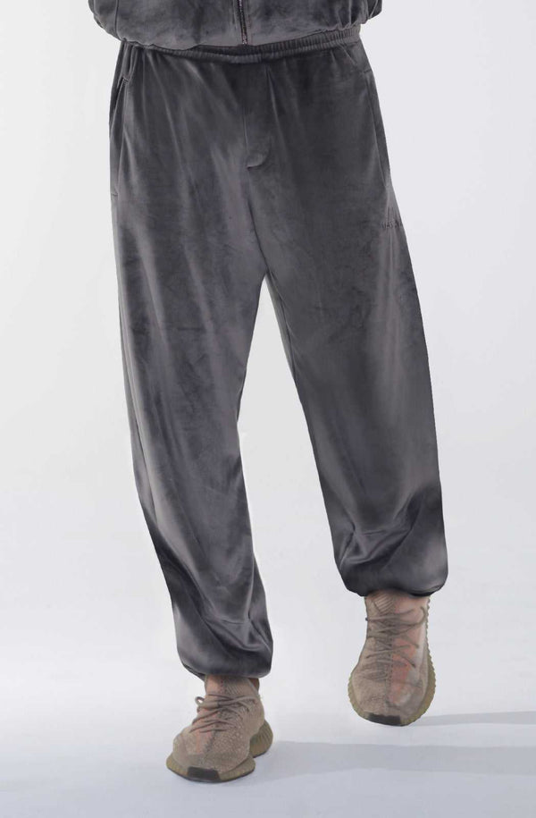 Massari G's Velour Suit Pants Dark Grey