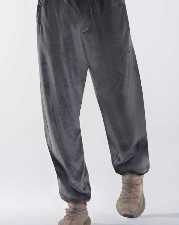 Massari G's Velour Suit Pants Dark Grey