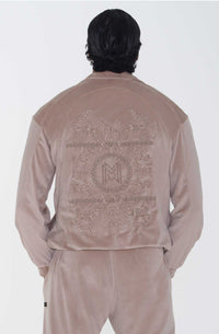 Massari G's Velour Suit Jacket Sand Sand
