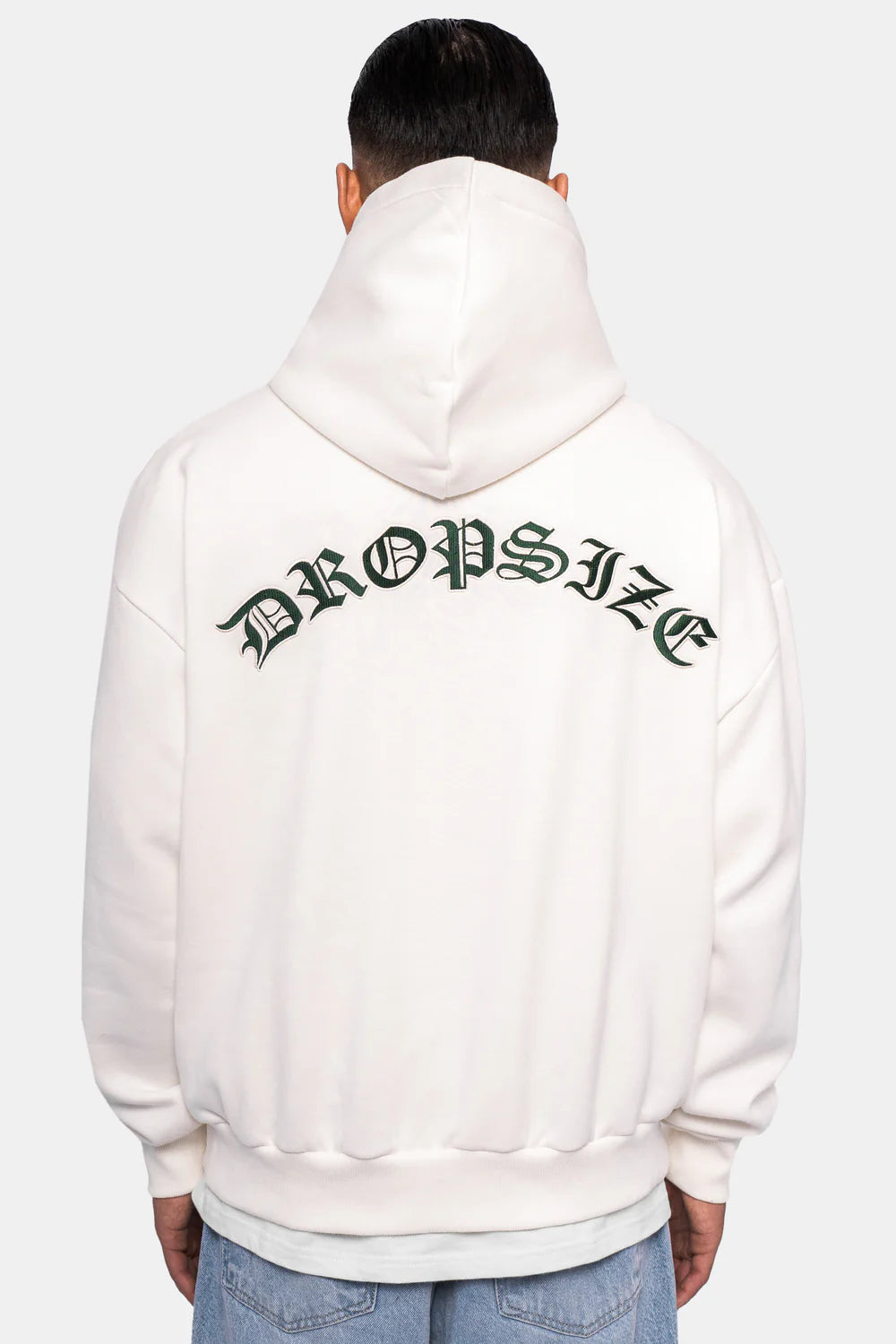 Dropsize Heavy Oversize Hoodie Back Print Cream White