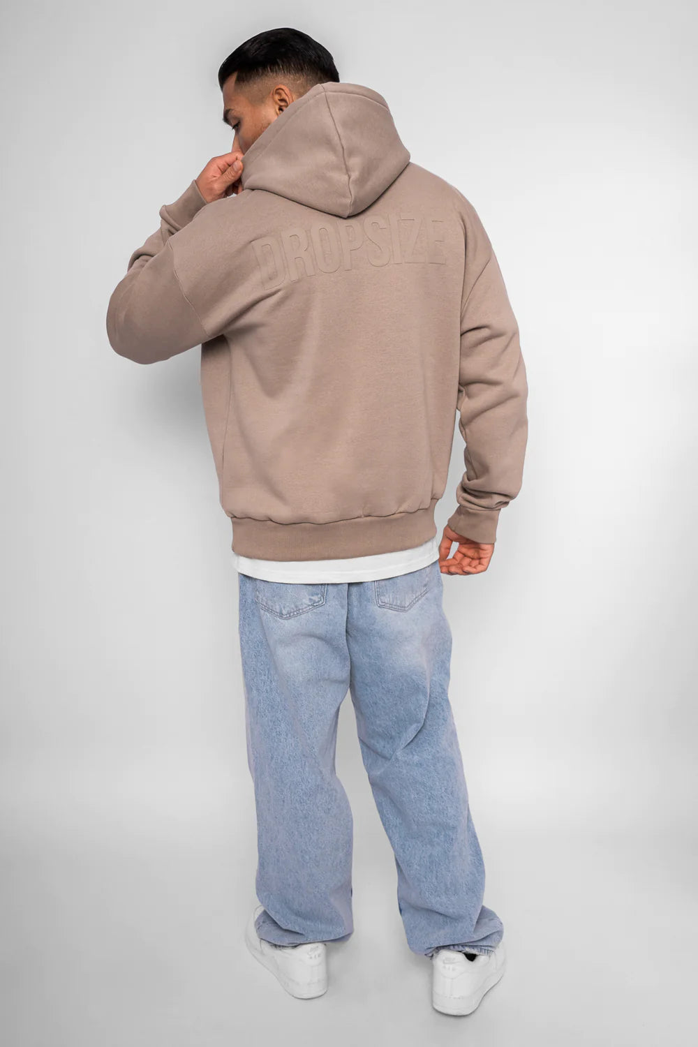 Dropsize Heavy Oversize HD Print Hoodie Simply Taupe