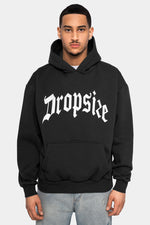 Dropsize Heavy Oversize Puffer Print Hoodie Hoodie Washed Black