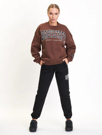 Babystaff College Oversized Sweatshirt Brown