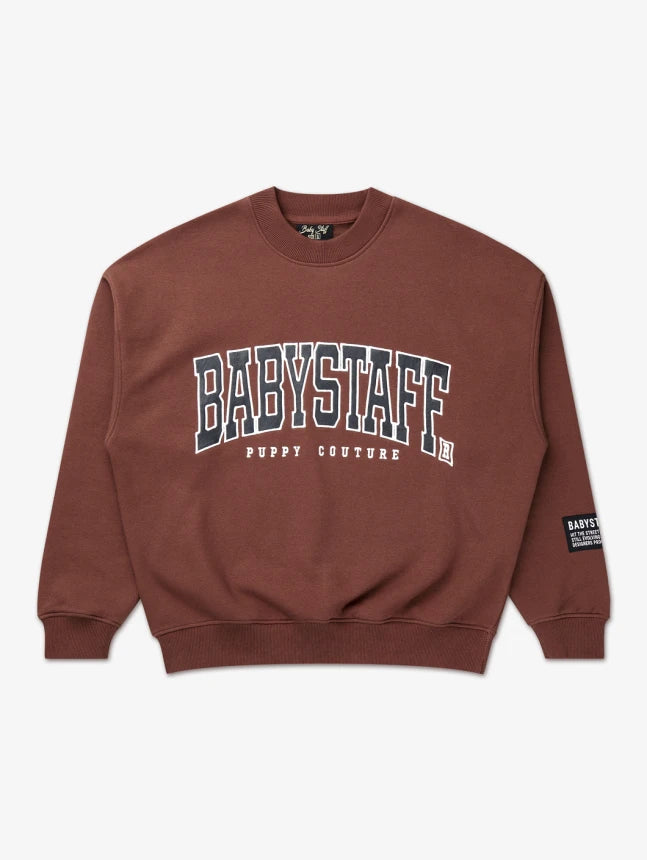 Babystaff College Oversized Sweatshirt Brown