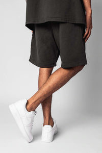 Dropsize Heavy Sweat Embo Sweatshorts Washed Black