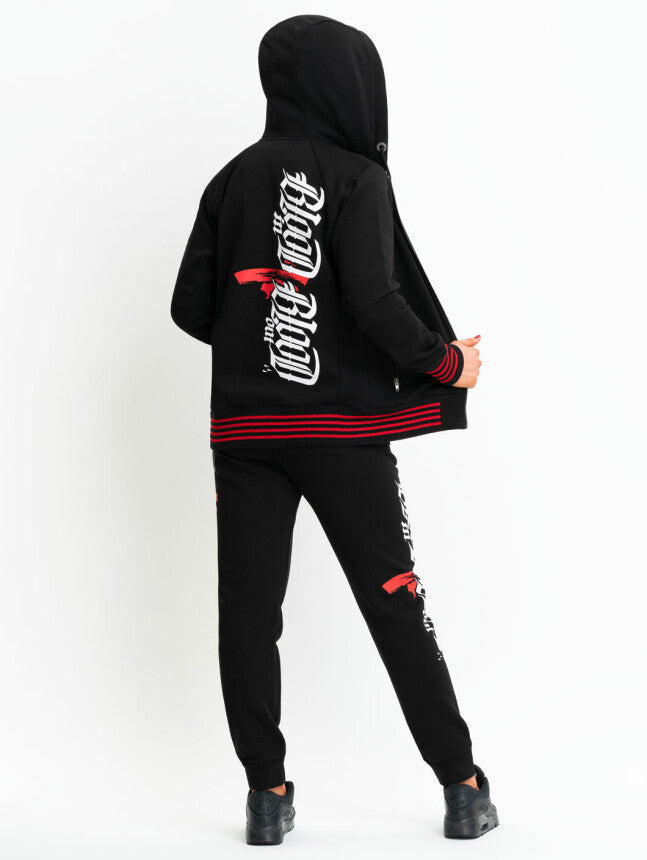 Blood In Blood Out La Fuente Zip Hoodie Black Red