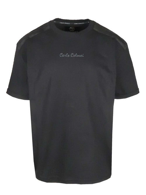 Carlo Colucci T-Shirt mit Permut Details Black