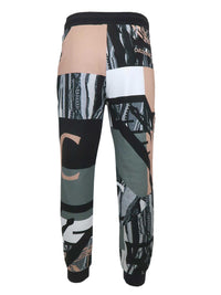 Carlo Colucci Allover Print Sweatpants Black Grey Rose