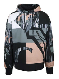 Carlo Colucci Allover Print Hoodie Black Grey Rose
