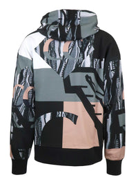 Carlo Colucci Allover Print Hoodie Black Grey Rose