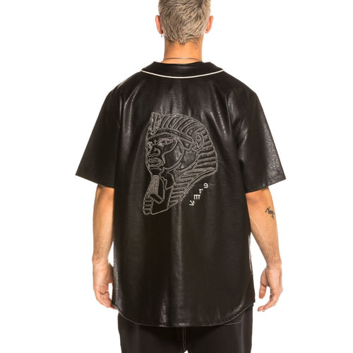 Grimey Call of Yore Pu Leather Baseball Jersey T-Shirt