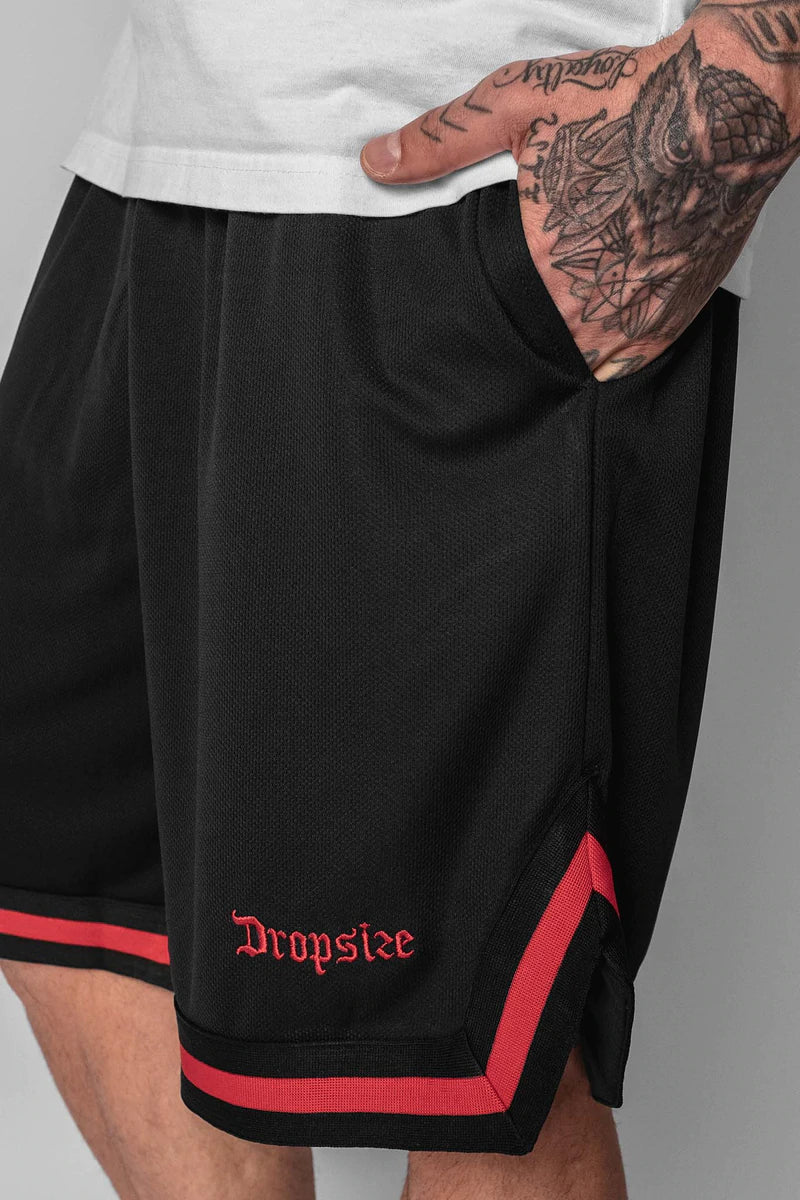 Dropsize Logo Mesh Short Black/Red