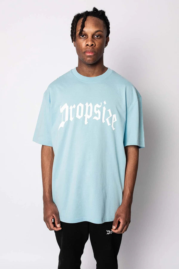 Dropsize Heavy Oversize Logo T-Shirt Baby Blue