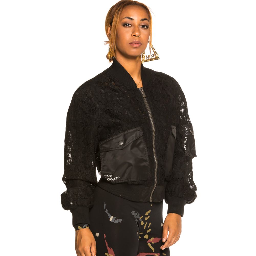 Lace bomber jacket womens cheap