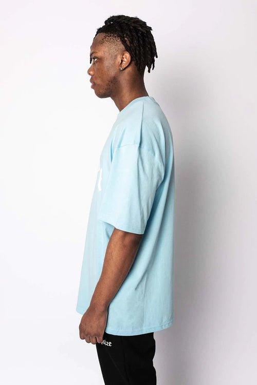 Dropsize Heavy Oversize Logo T-Shirt Baby Blue