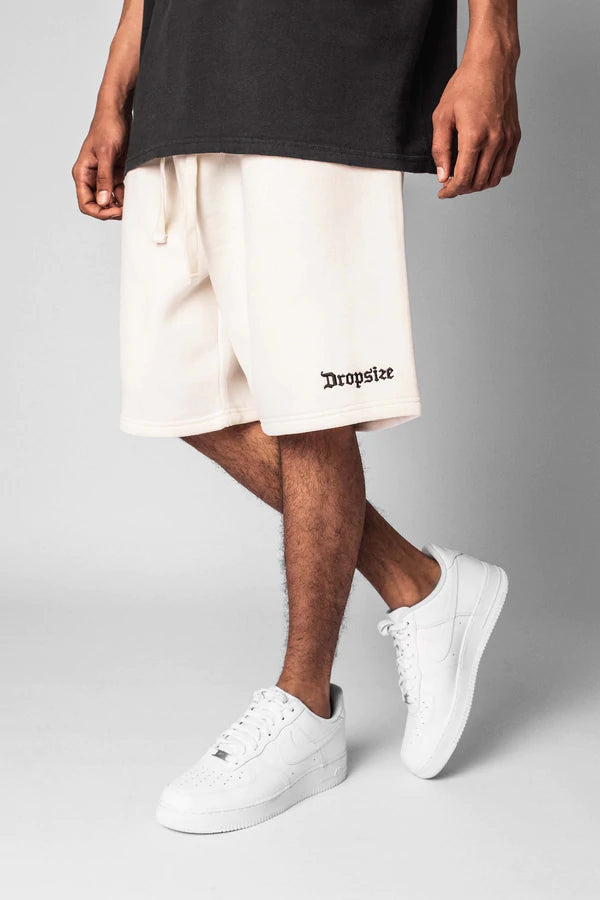 Dropsize Heavy Sweat Embo Sweatshorts Creme