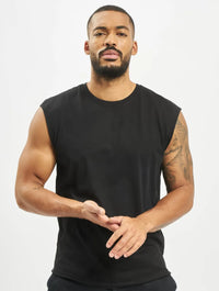 Urban Classics Open Edge Sleeveless T-Shirt Black