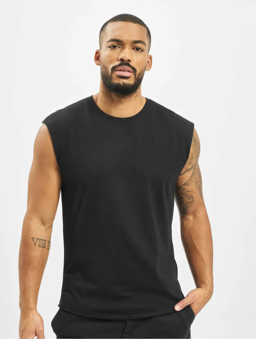 Urban Classics Open Edge Sleeveless T-Shirt Black