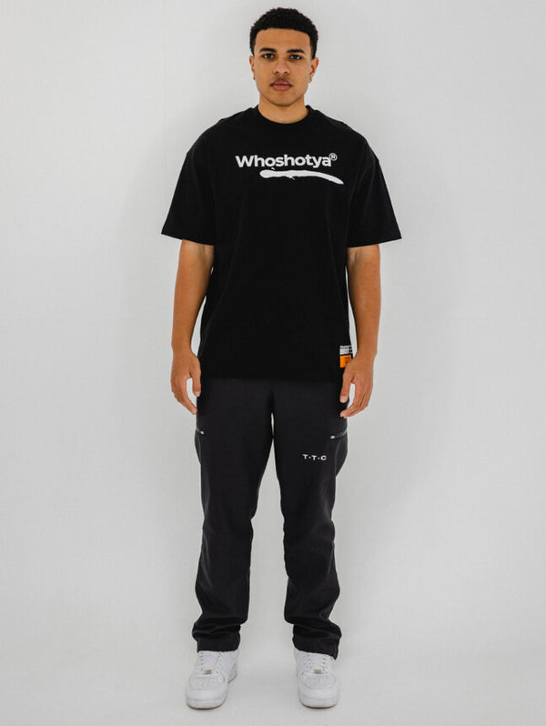 Who Shot Ya Whitelines Oversize T-Shirt Black