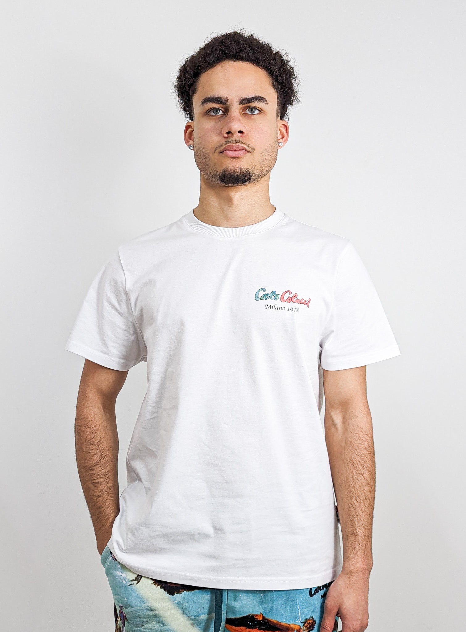 Carlo Colucci Milano Print T-Shirt White Carlo Colucci Milano Print T-Shirt White