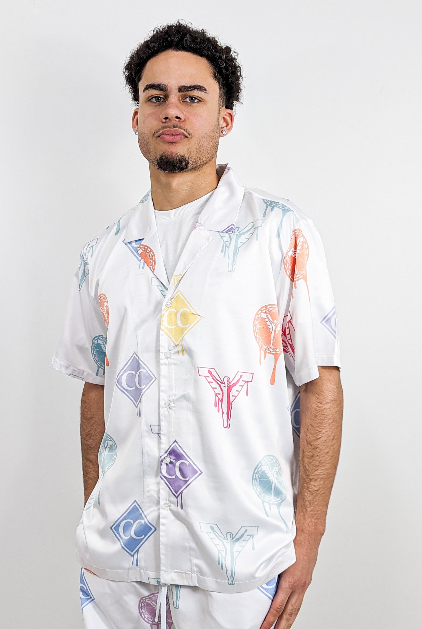 Carlo Colucci Logoprint Hemd White Carlo Colucci Logoprint Hemd White