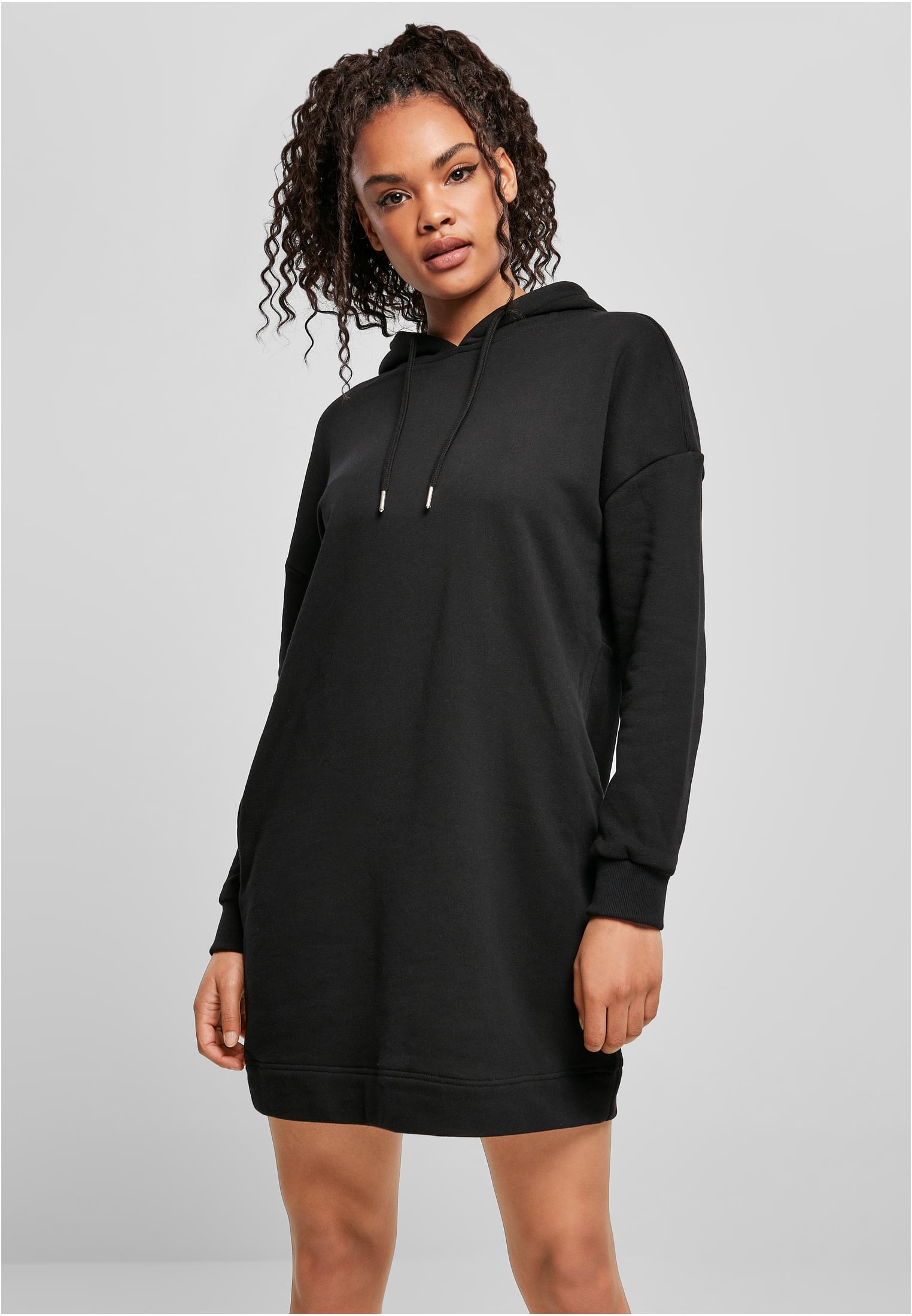 Urban Classics Ladies Organic Oversized Terry Hoody Dress Black