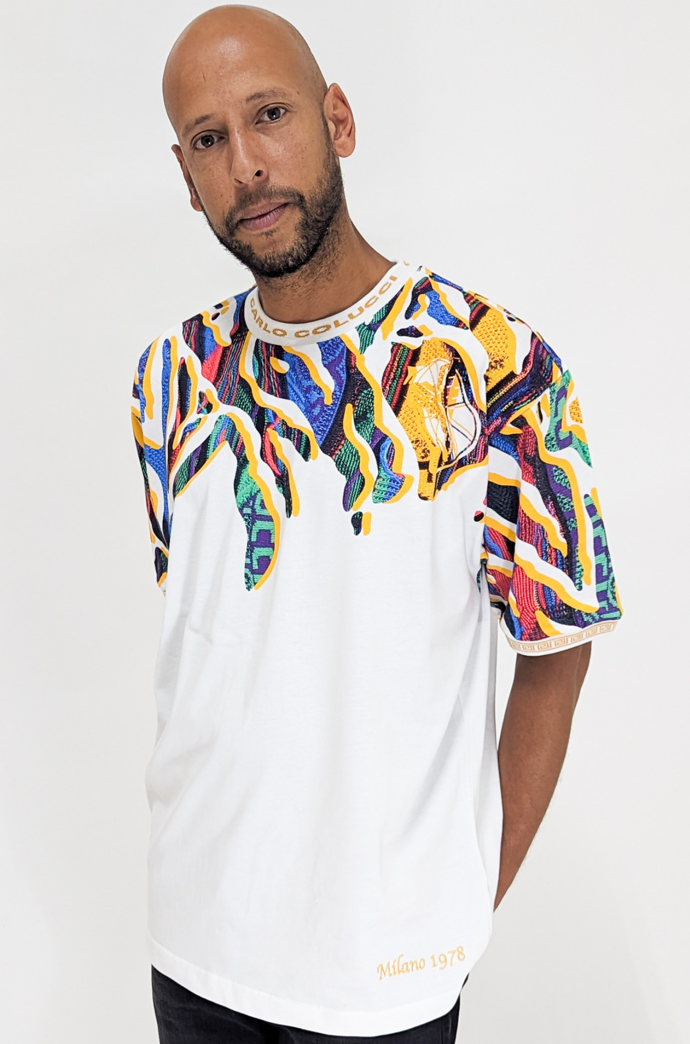 Carlo Colucci Oversize T-Shirt Animal Print White