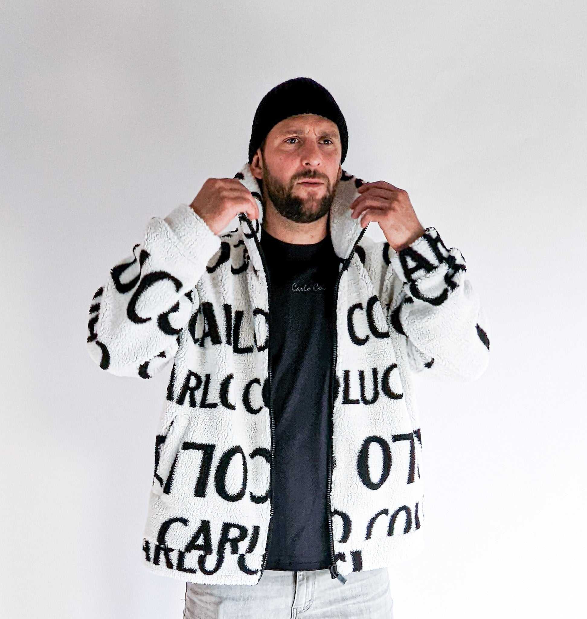 Carlo Colucci Teddy Jacke White Black