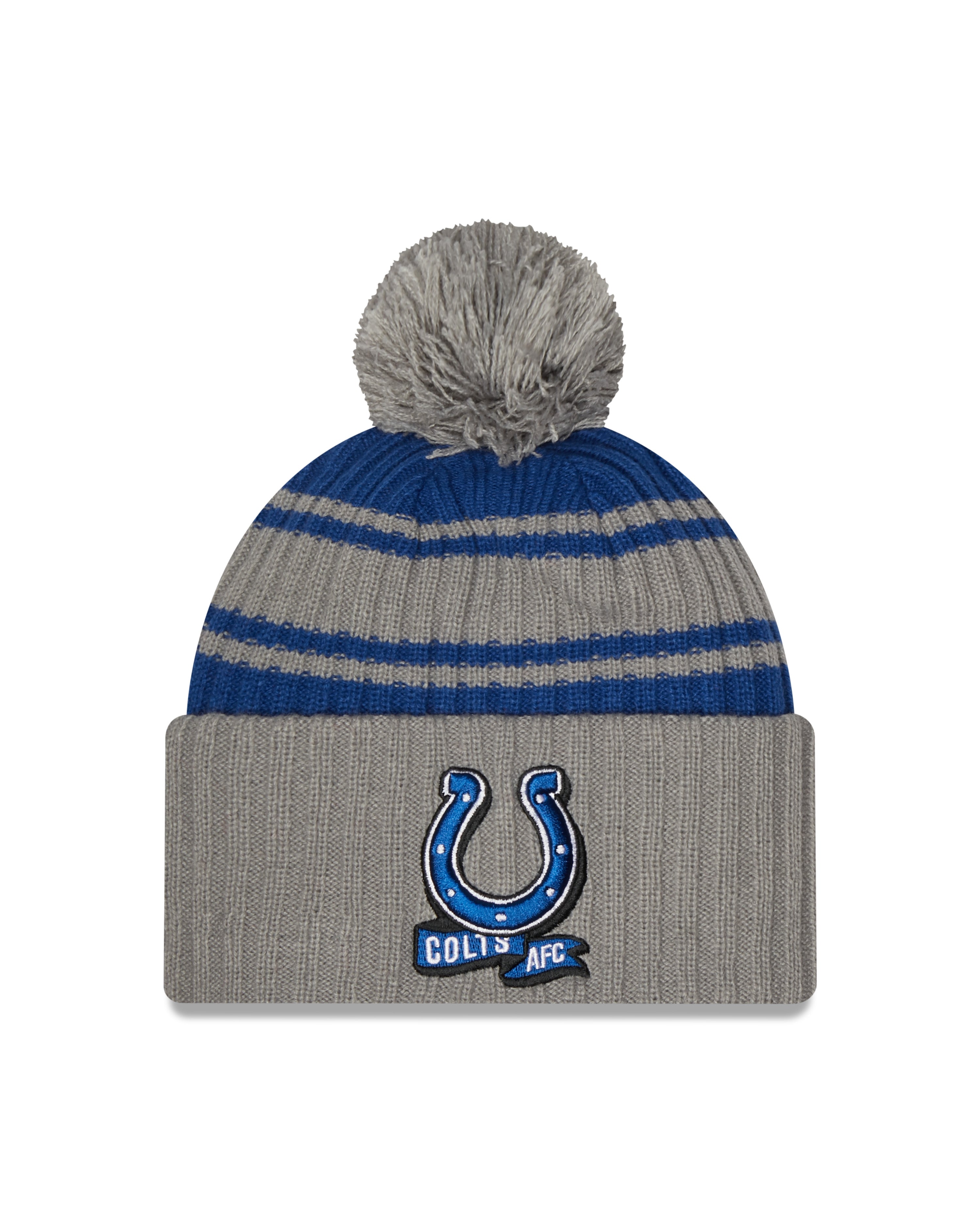 New Era NFL Indianapolis Colts Pom Knit Beanie Grey New Era NFL Indianapolis Colts Pom Knit Beanie Grey