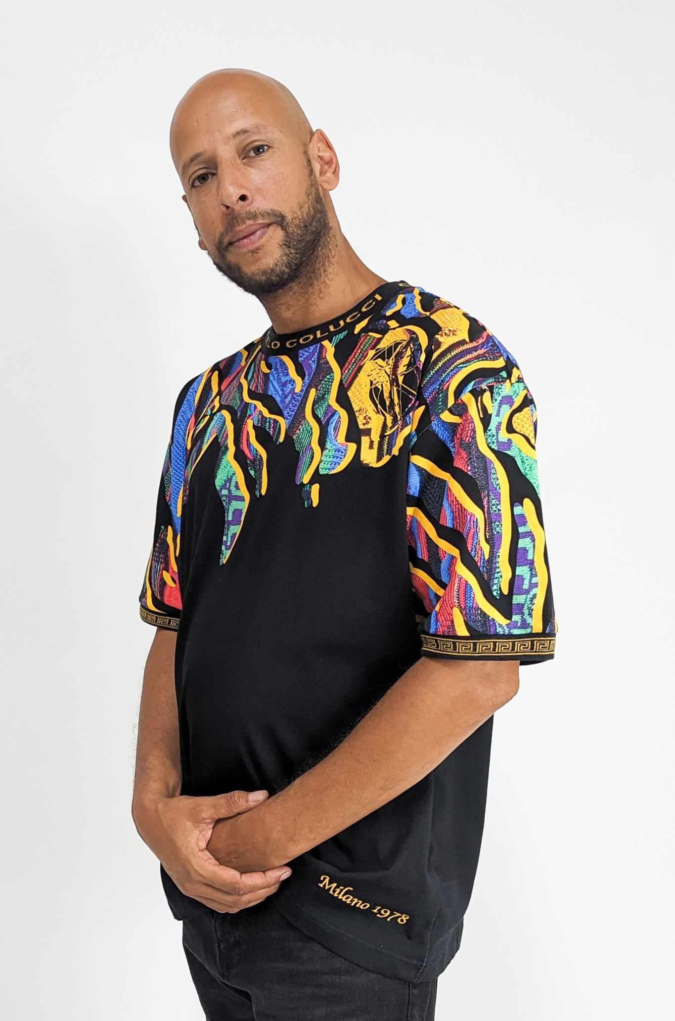 Carlo Colucci Oversize T-Shirt Animal Print Black