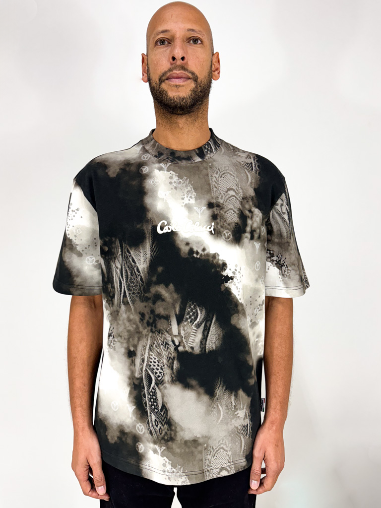 Carlo Colucci Sprayed Knit T-Shirt Black Carlo Colucci Sprayed Knit T-Shirt Black