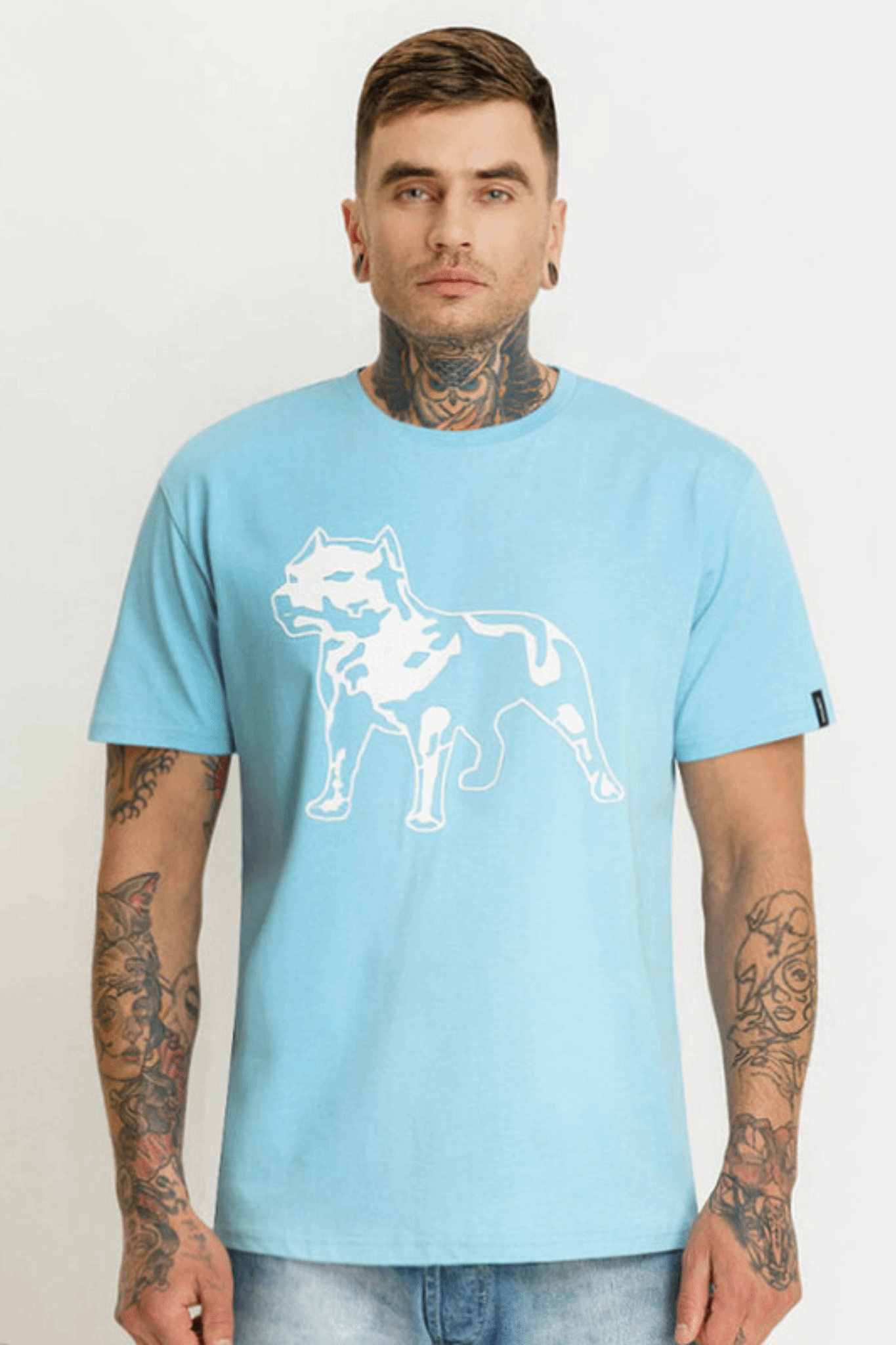 Amstaff Logo 2.0 T-Shirt Baby Blue/ White Amstaff Logo 2.0 T-Shirt Baby Blue/ White