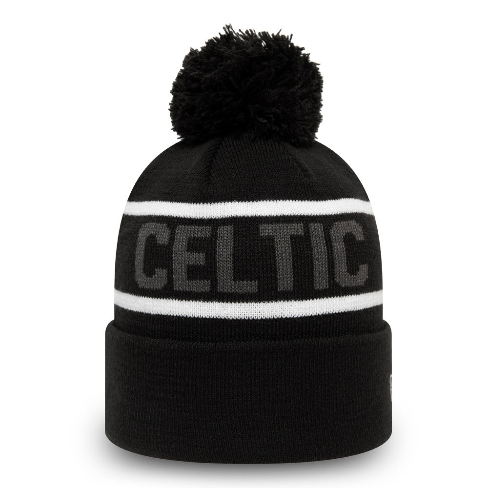 New Era Celtic Pom Knit Beanie Black White New Era Celtic Pom Knit Beanie Black White