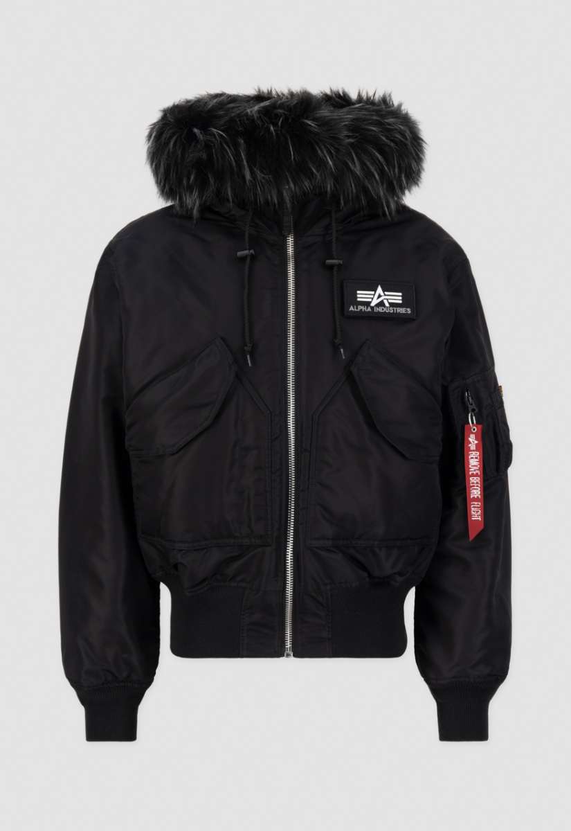 Alpha Industries 45P Hooded Custom Bomberjacke Black