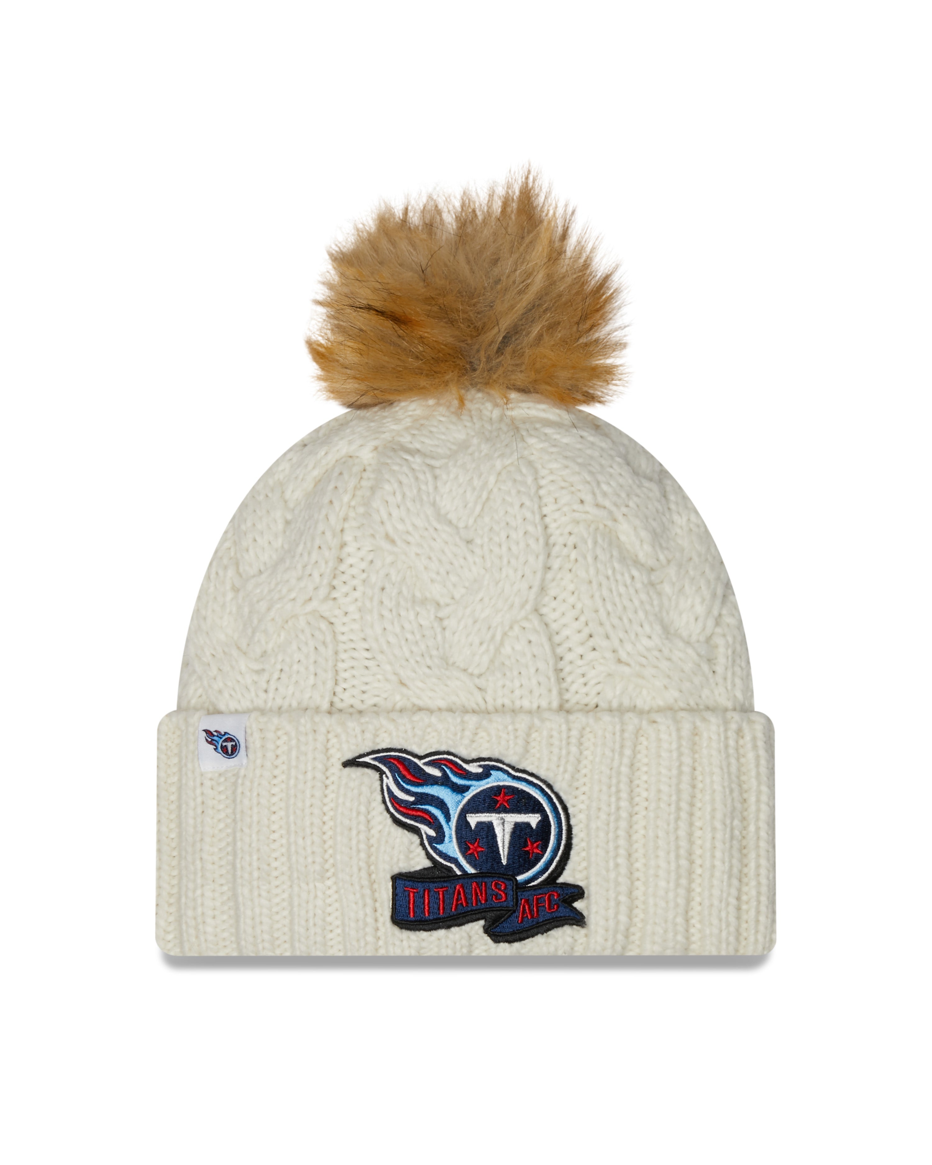 New Era NFL Tennessee Titans Pom Knit Beanie Creme New Era NFL Tennessee Titans Pom Knit Beanie Creme
